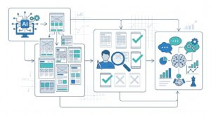 【AI協働ワークフロー】AIが提案するデザイン案と人間の意思決定プロセス図