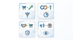 【王道パターンのUX役割マップ】4つの代表的ビジネスモデルとUX指標の図解