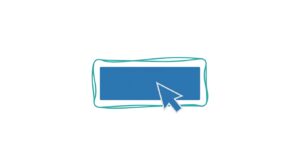 カーソルを合わせた際に、UIボタンの周囲に手書き風の波打つアウトラインが現れる様子を示した図解