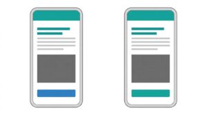 【A/Bテストのイメージ】2つの異なるデザインパターンを比較検証する様子
