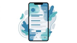 【Glassmorphismとの融合例】すりガラスのカードと背後の有機的シェイプ]