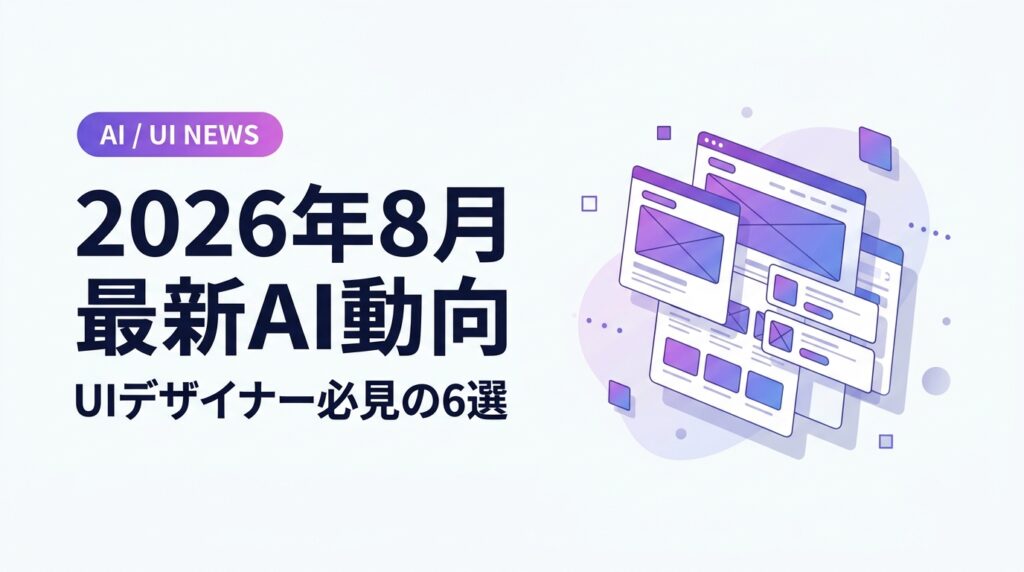 【2026年8月】UIデザイナーが知っておきたいAI・UI/UXトレンドニュース6選