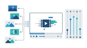 参照画像を用いて映像の雰囲気や感情的なトーンを直感的に調整する編集UIの図解