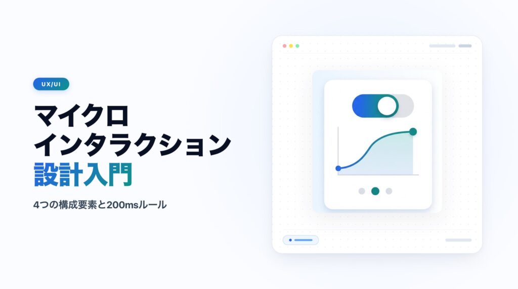 マイクロインタラクション設計入門｜4つの構成要素と200msルール