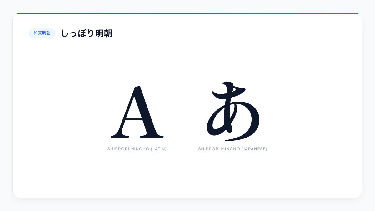 【しっぽり明朝】伝統的な活字のぬくもりと柔らかな筆致で上質な品格を纏う明朝体見本